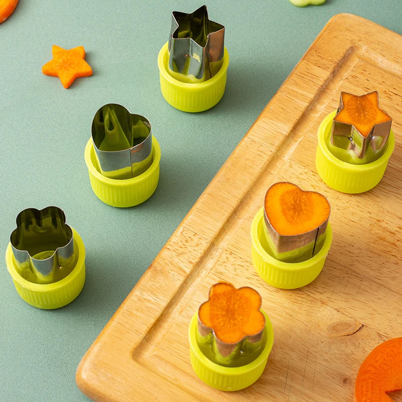 3PCS Star Heart Shape Vegetables Cutter Plastic Handle Portable Cook Tools Stainless Steel Fruit Cutting Die Kitchen Gadgets
