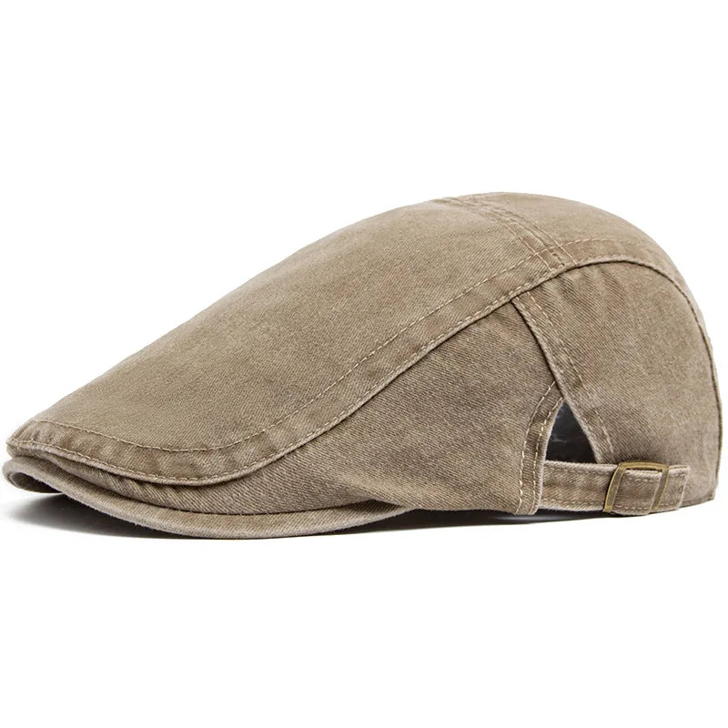 Spring Summer Watered Denim American Casual Retro Beret  Washed Old Street Forward Hat British Painter Newsboy Cap Visor