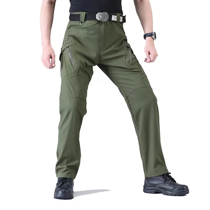 Men Spring Autumn Fishing Climbing Trekking Softshell Elastic Hiking City Cargo Pants Hunting Camping Tatical Military Trousers