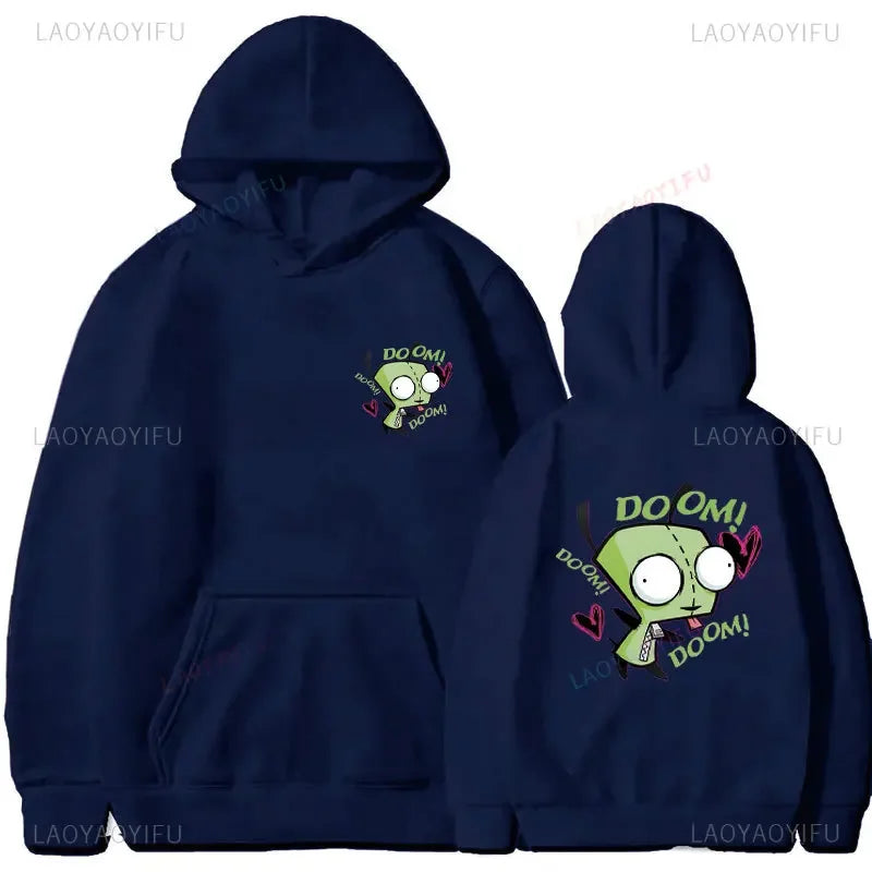Happy Gir Classic Hip Hop Cool Thermal Hoodie Invader Zim Gaz Membrane Animated Leisure Tracksuit Autumn and Winter Fleeces