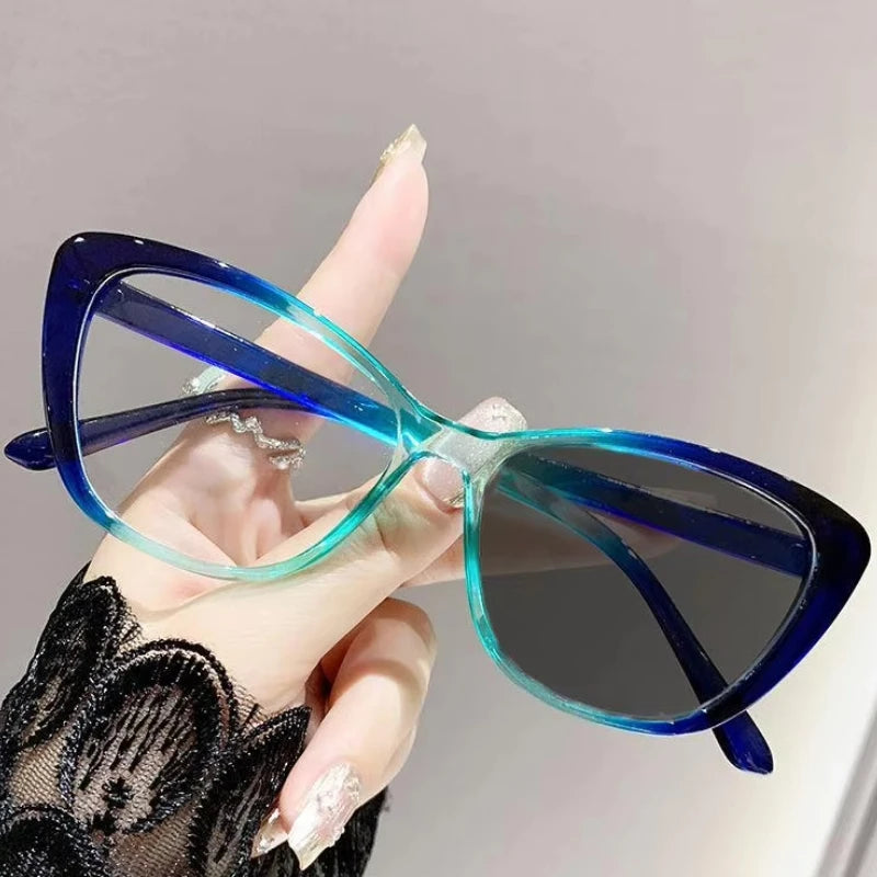 New Trendy Photochromic Glasses Men Women Fashionable Cat Eye Myopia Glasses Vintage Retro Minus Diopter Eyewear 0-1.0-4.0