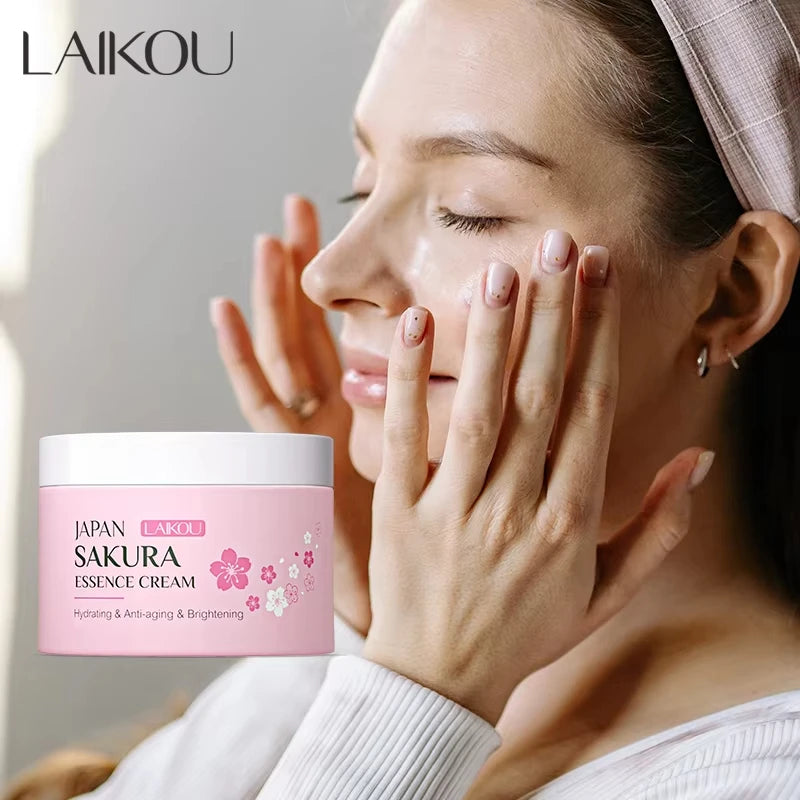 LAIKOU New Sakura Essence Cream Moisturizing Face Cream Nourish Skin Improving Dryness Face Brightening Cream Skin Care 25g