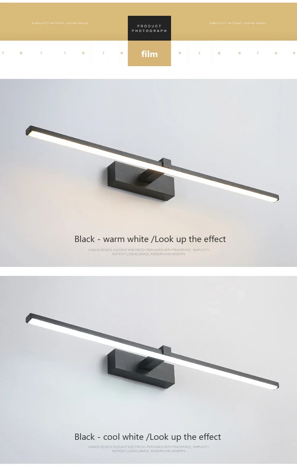 Modern LED Wall Light Bathroom Mirror Lamp Bathroom Bath Mirror Line Lamp Wall Sconce Home Decoration Lighting Fixture Luster