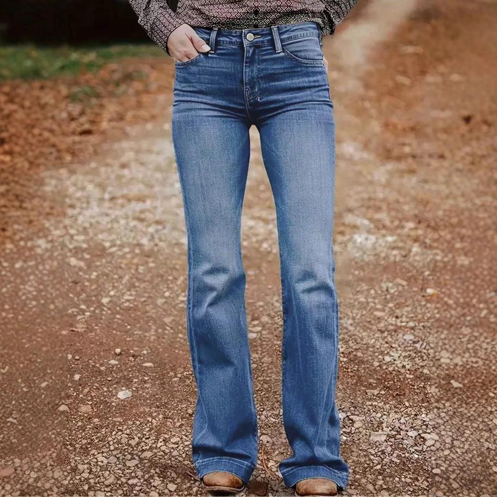 Denim Pants Women Solid Spliced Jeans Slim Fit Streetwear Pockets Floor Length Trousers Distressed Skinny Lady Elegant Autumn