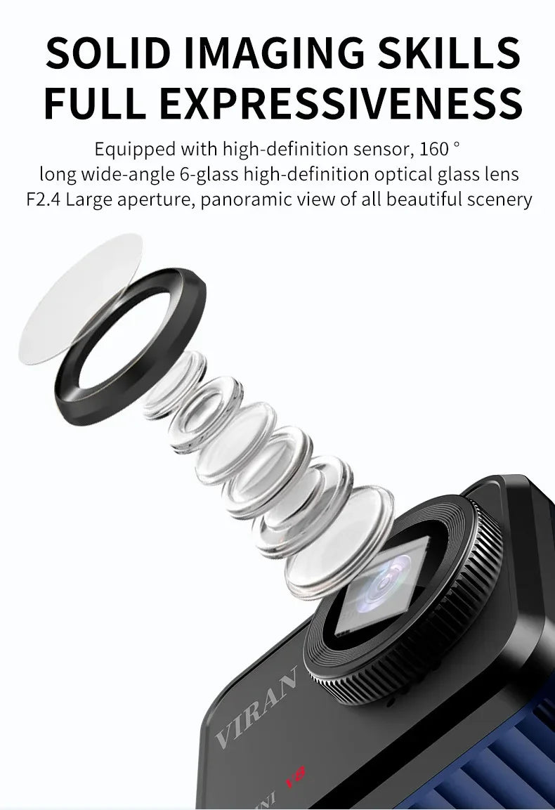 4K 60FPS Ultar HD Mini Action Camera Wifi Remote Control Screen Waterproof DV Sport Camcorder Drive Recorder Wireless Webcam V8