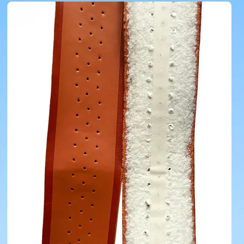 ZARSIA Perforated PU Leather Sweatband Tennis Badminton Racket Overgrip Wear-resistant Non-slip 2PCS