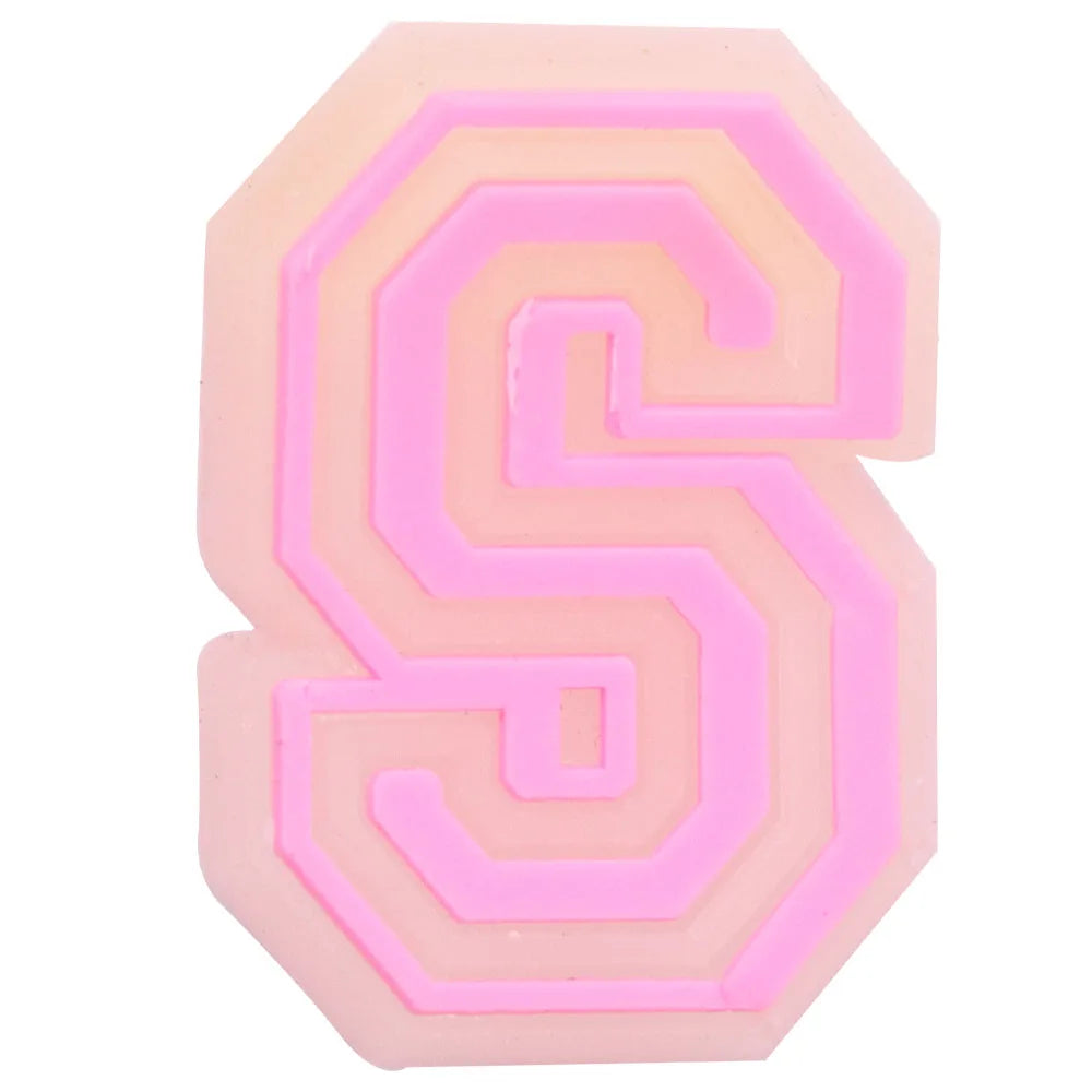 1PCS Cute Cartoon Kawaii Colorful Letter PVC Shoe Charms Grow On The Night Luminous Alphabet Sandals Shoes Decoration Kid Gft