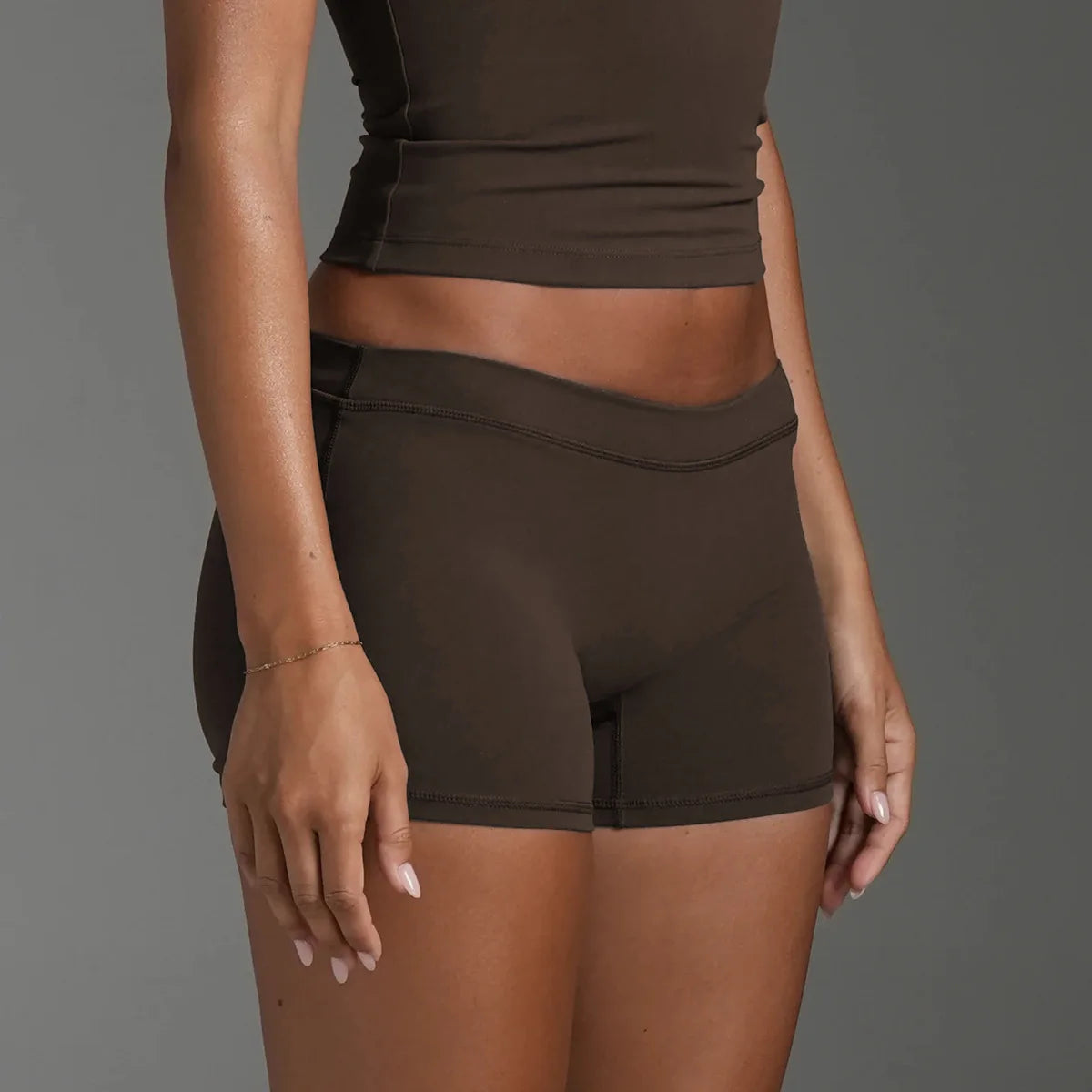 PMWRUN Women Low Waist Biker Shorts Soft Seamless Stretch Yoga Shorts Tummy Control For Gym Running Daily Casual Wear