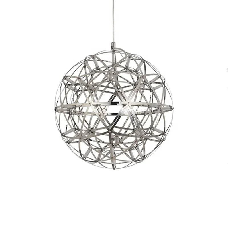 Modern Minimalist Stainless Steel Spark Ball LED Pandent Lights Art Creative Lamps for Chidren's Room Home Decoration Chandelier