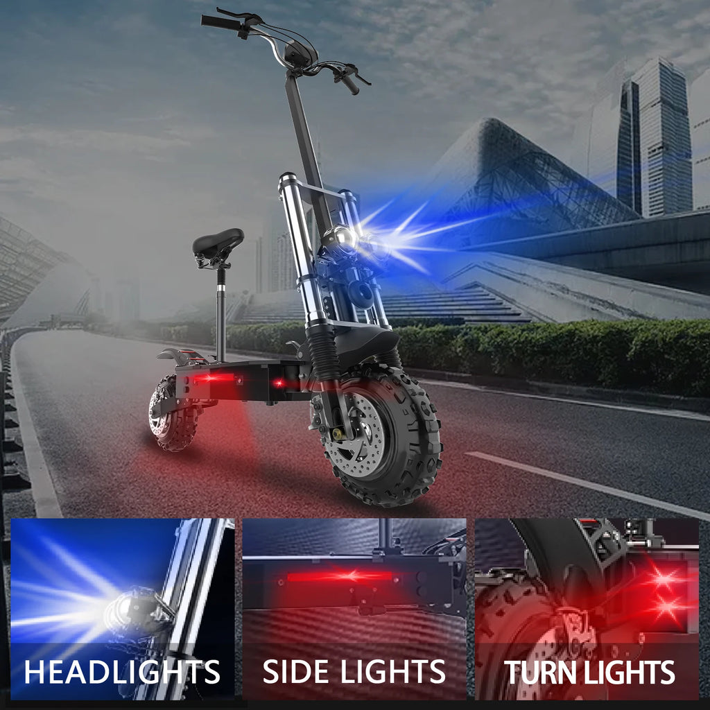 Single/Dual Motor Electric Scooter for Adults Max Speed 85km/h 500-6000W 30-100KM Range Foldable E-Scooter 10inch 11inch Tire