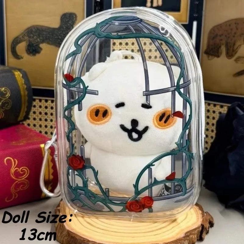 New Fun Creative Prison-themed Itabag Transparent Case For 13cm Doll Portable Clear Keychain Gift Box Collectibles Storage Pouch