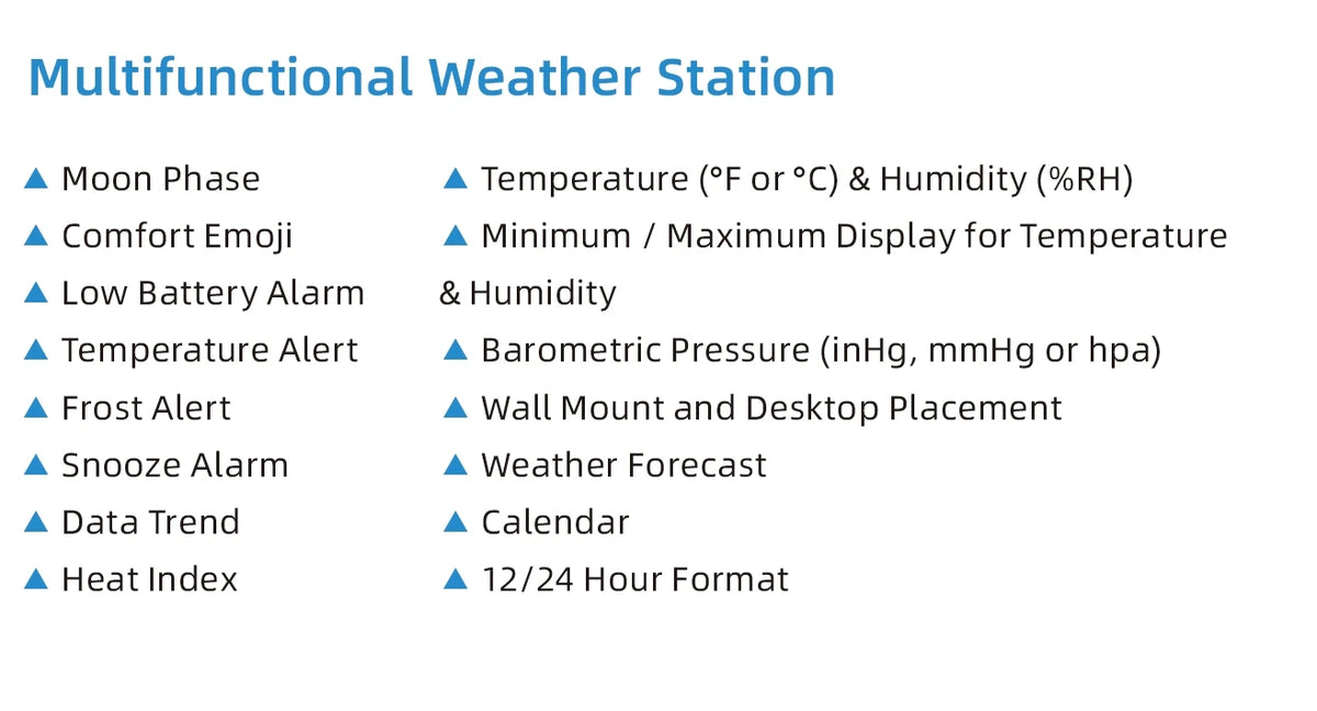 FABISENSE Wireless Weather Station with Indoor Outdoor Sensor Thermometer Hygrometer, Forecast Barometer Moon Phase, USB Powered