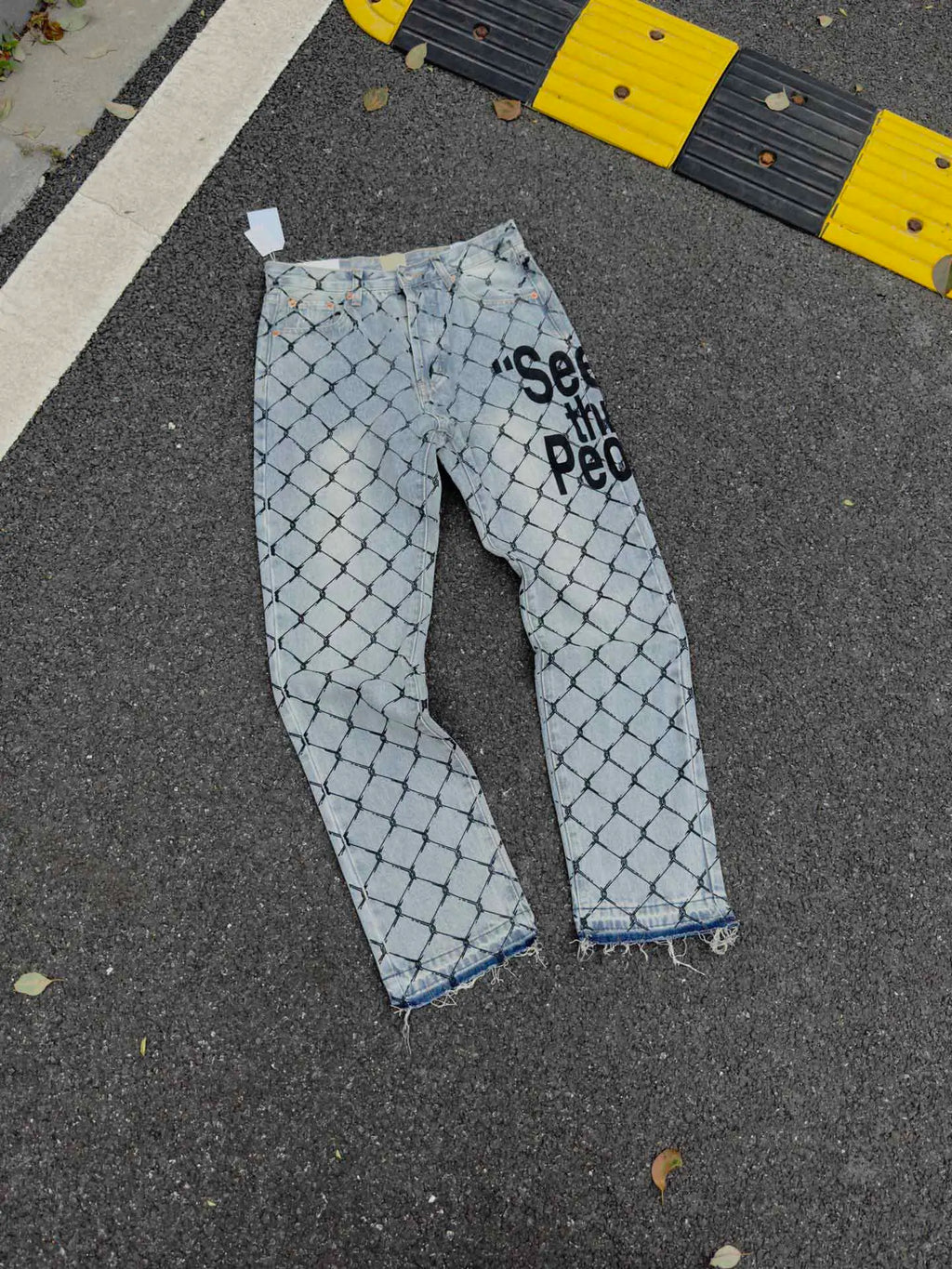 2025 Top Quality GPT Retro Distressed Soiled Ink-splashed Flared Jeans Men Casual Staight Washed Jeans Denim Pants Trousers