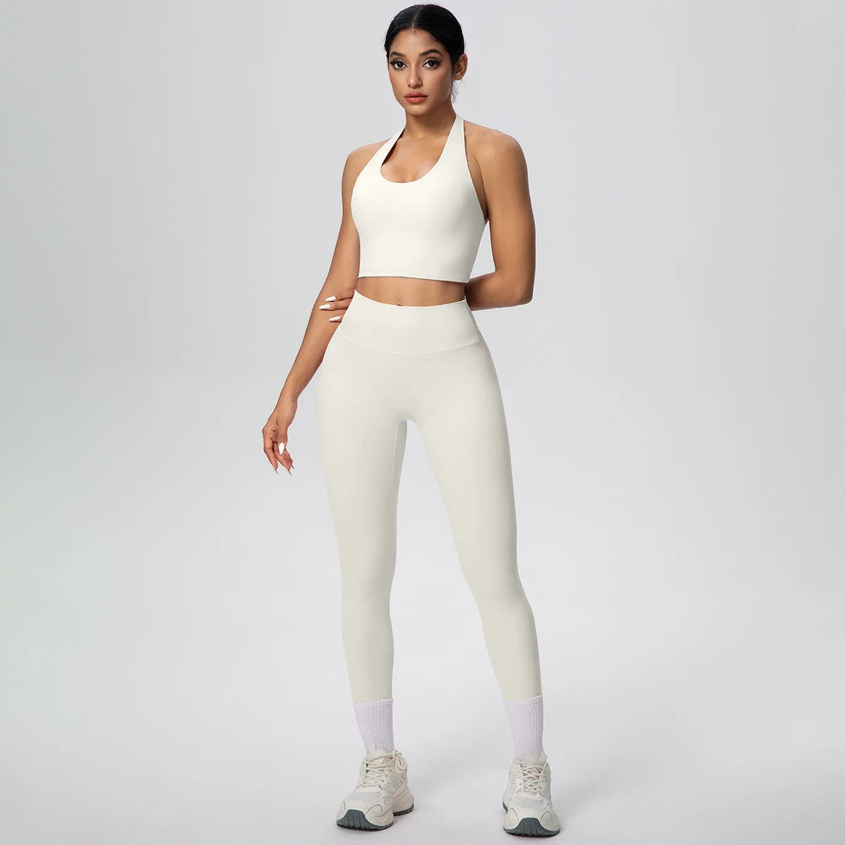 2PCS/set Yoga Set for Woman's Sexy Backless Halter Bra Sports Top Quick Drying Legging Summer Gym Fitness Pants Yoga Set
