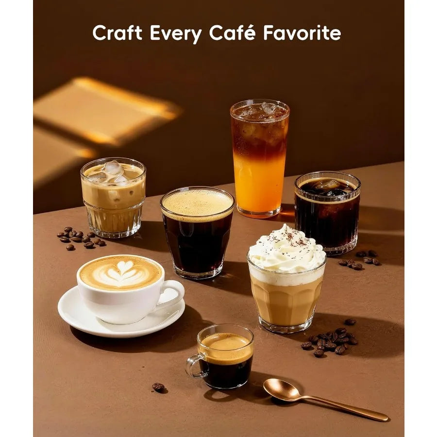 4-in-1 Espresso Machine and Coffee Maker Combo with Milk Frother Cold Brew Over Ice Interactive Touch Screen Stainless Steel Br