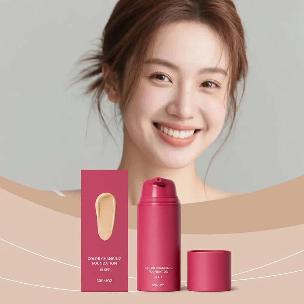 Natural Temperature-Adaptive Color Correcting Foundation Long Lasting Brightening Clear Base Makeup Even Skin Tone Face Makeup