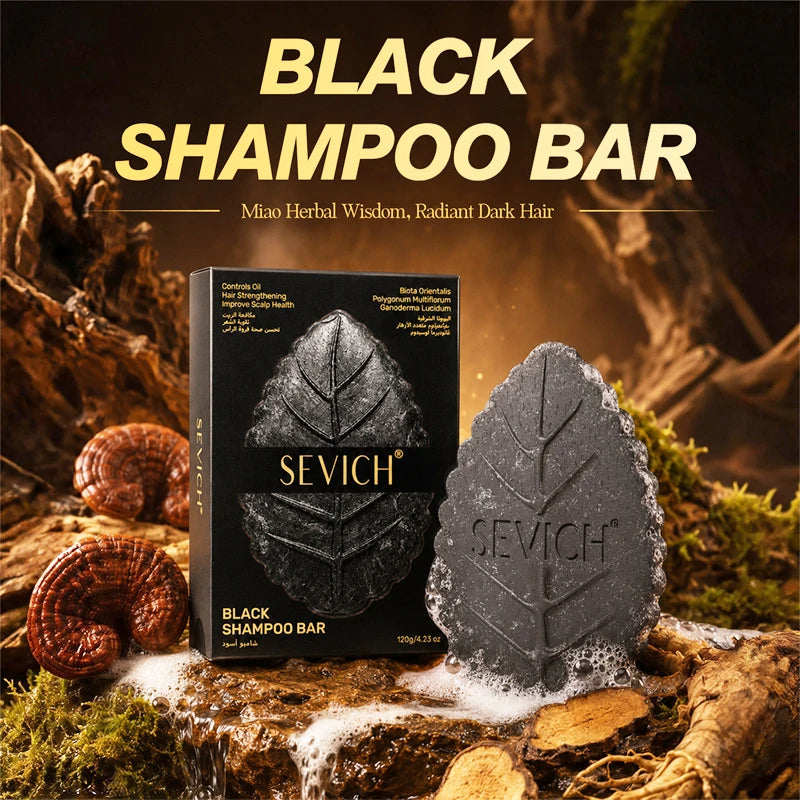 Black Shampoo Soap Natural Hair Darkening Bar Soap Deep Cleansing Nourish Hair Root Shampoo Soap Repair Dry Frizzy Scalp Care