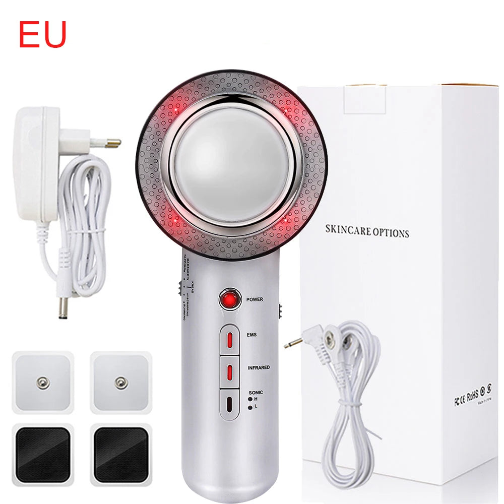 Ultrasound Cavitation Body Slimming Massager EMS Micro Current Weight Loss Far Infrared Facial Lifting Beauty Device
