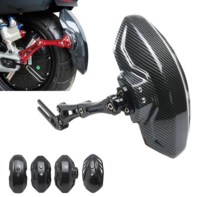 Motorcycle And Bike Adjustable Imitation High-quality Carbon Fiber Rear Wheel Fender Mudguard Universal Extender Accessories