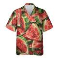 Tropical Fruit Watermelon Graphic Hawaii Shirt Summer Street Short Sleeves 3D Printed Fruits Button Shirts Men Lapel Blouse Tops