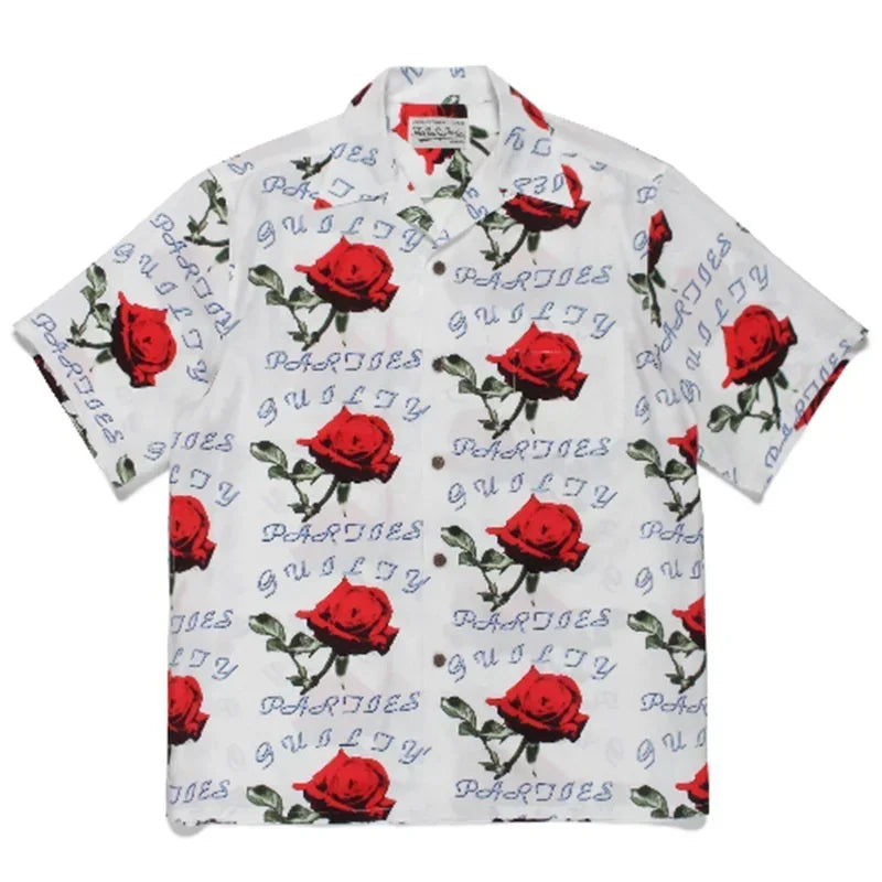 Classics 2025 WACKO MARIA Shirt Photo Print Vintage Men's And Women's Loose Hawaiian WACKO MARIA Short Sleeve Shirt T-Shirts