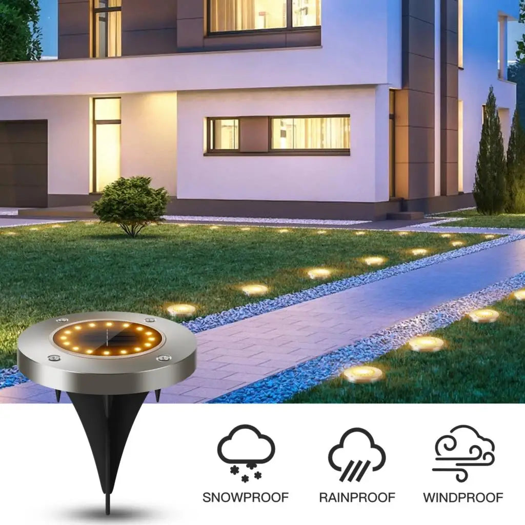 Solar Lawn Yard 8 Led Solar Lights Waterproof Solar Powered Lantern for Pathway Garden Decoration Outdoor Lighting