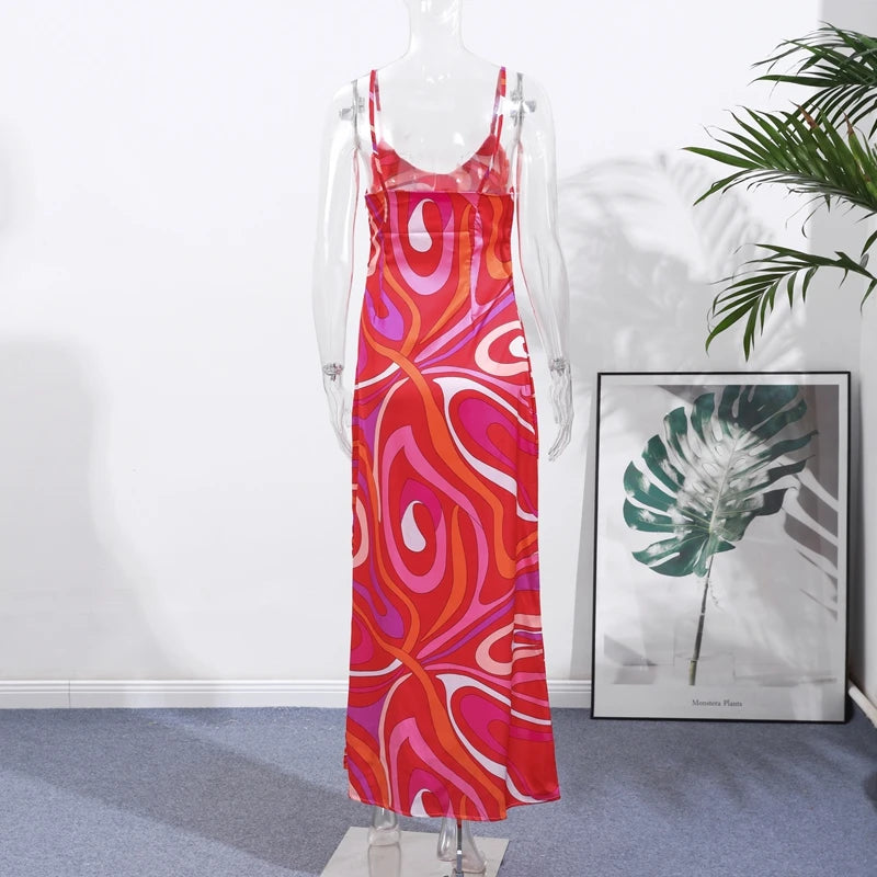 Bohemian Printed Shirt Skirt Suits Women Vintage Irregular Long Sleeve Top Female Sets High Waisted Long Skirt Ladies Outfits