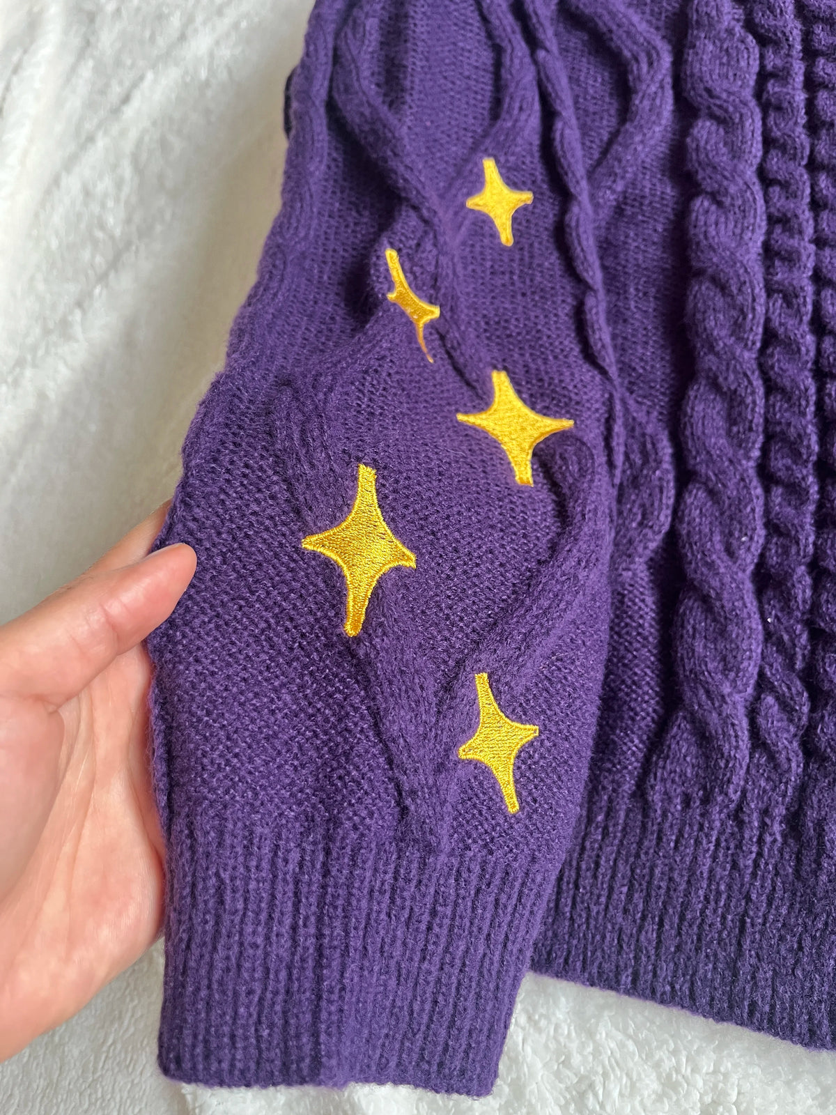Speak Now Cardigan TS Golden Star Embroidery Button Up Purple Sweater TV Album Cardigan Gift Fall Winter Vintage Outfit