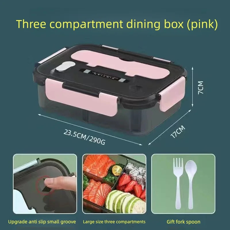 Transparent Lunch Box for Kids Food Storage Container with Lids Leak-Proof Microwave Food Warmer Snacks Bento Box Japanese Style