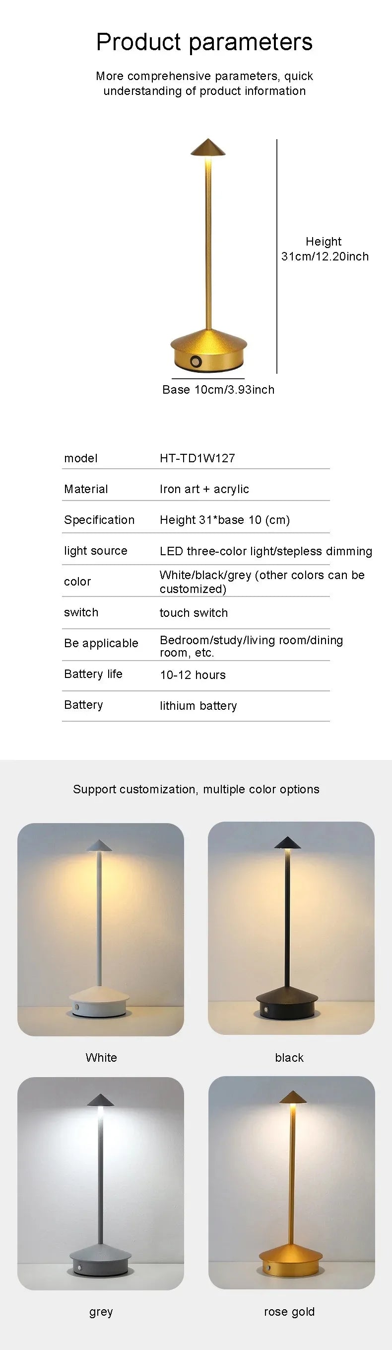 Creative Dining Touch Led Hotel Bar Coffee Pina pro Table Lamp Rechargeable Table Lamp Lampada Da Tavolo Decorative Desk Lamp