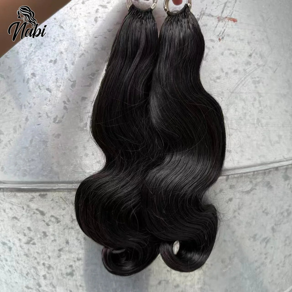 NABI Pre-Separated Crochet Human Hair Bundle Miracle Knots Braiding 14-18inch Water Wave Curly Human Hair for Women