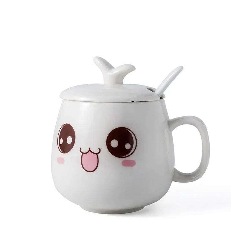 Modern simplicity Creative Ceramic Mugs Cute Cartoon Face Expression Water Container Lover Coffee Mugs Travel cute cup gift