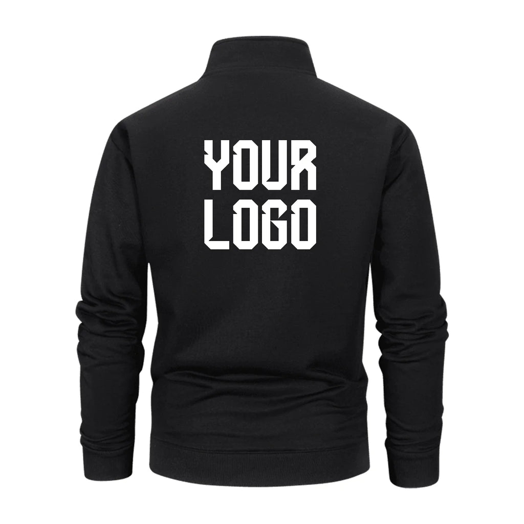 2026 Autumn and Winter Men's Casual Stand Collar Metal Half-Zip Sweater, Supporting Custom Logo