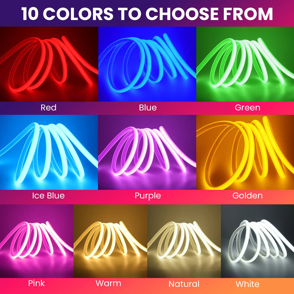 1-20M 220V COB LED Strip 288LEDs/m Outdoor IP65 Waterproof Switch/Dimmable LED Tape Ribbon Neon Lights For Kitchen Room 10 Color