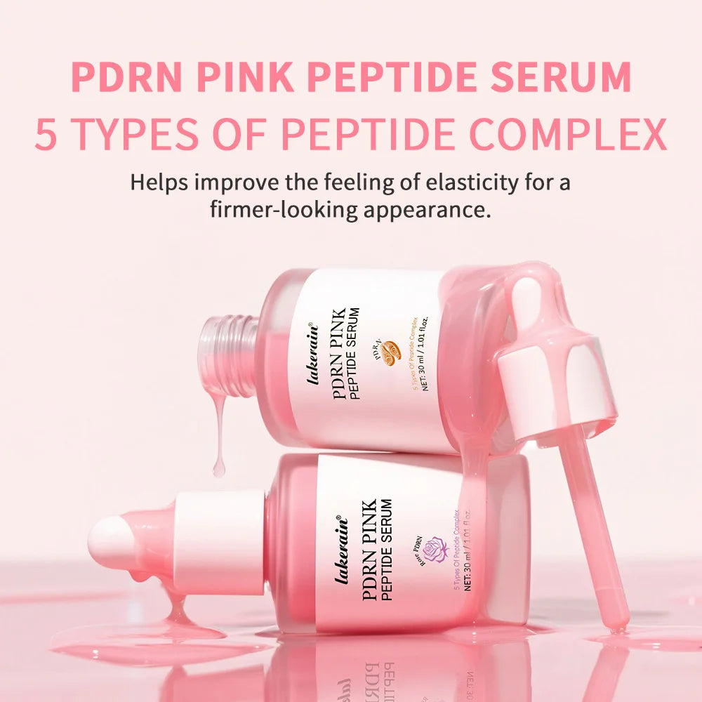 Lakerain Pink Peptide Serum Even-looking Skin Tone Dark Care Long-Lasting Hydration Low-Irritation Formula Firming Adenosine