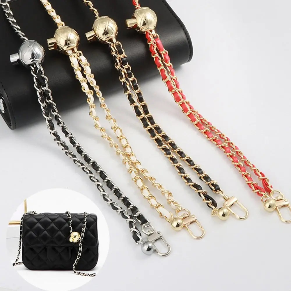 New Metal High-end Shoulder Strap Golden Balls Chain Adjustable Length Strap Replacement Shoulder Strap Non-fading Chain