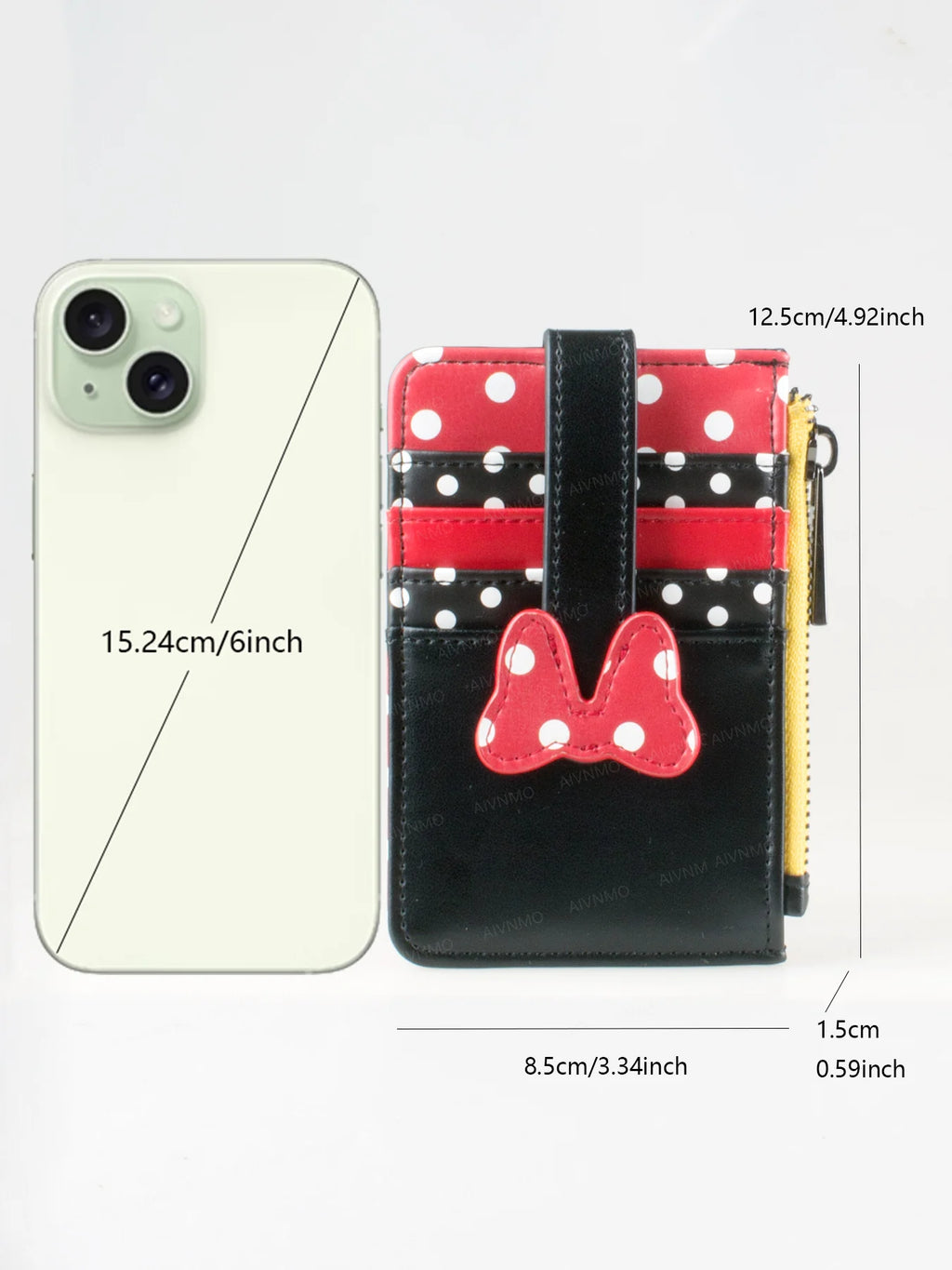 Cute Bow Dot High-Quality Zipper Wallet, Fashionable Personalized Card Holder, Stylish Coin Purse, Trendy Accessory for Daily