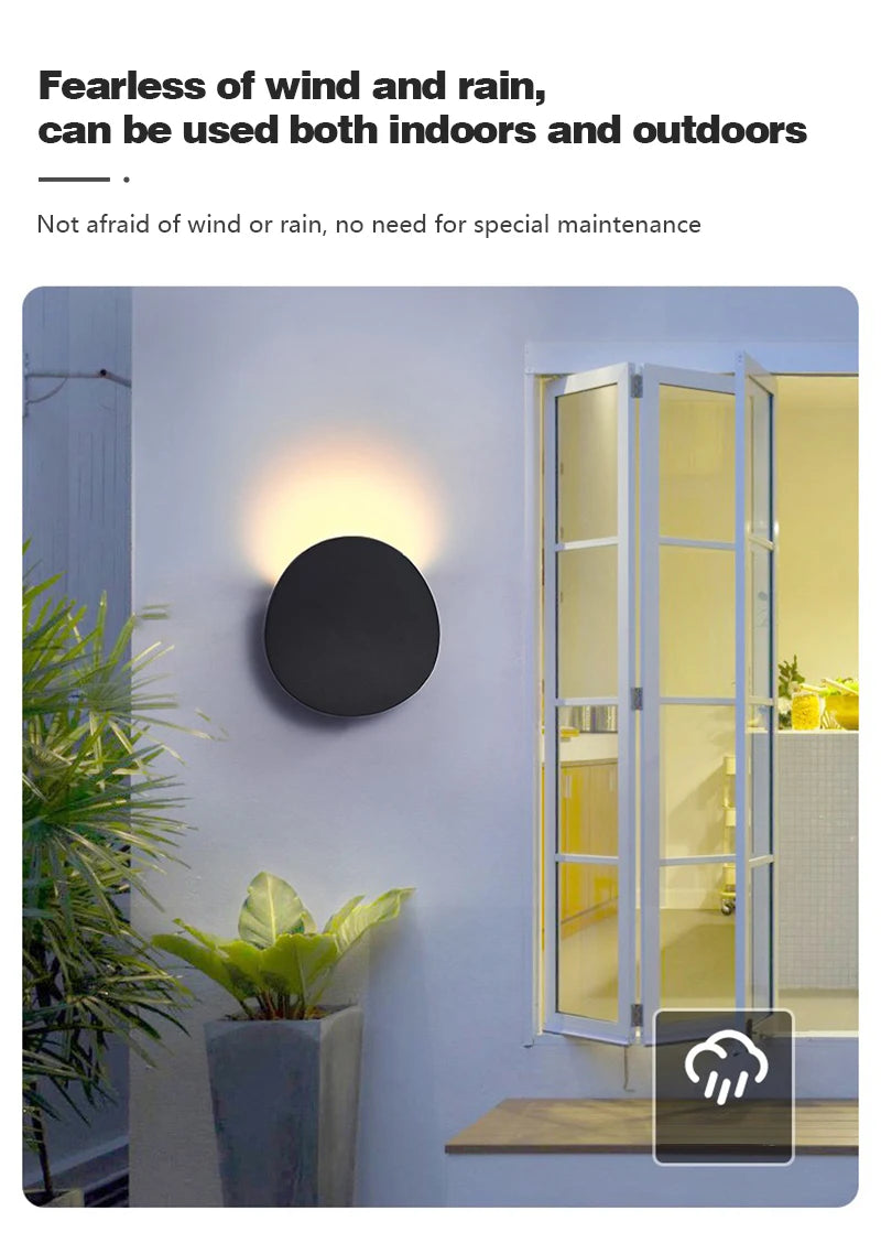 LED Wall Lamp Indoor and Outdoor IP65 Waterproof White/black Modern Minimalist Aluminum Home Light Porch Garden Light AC85-265V