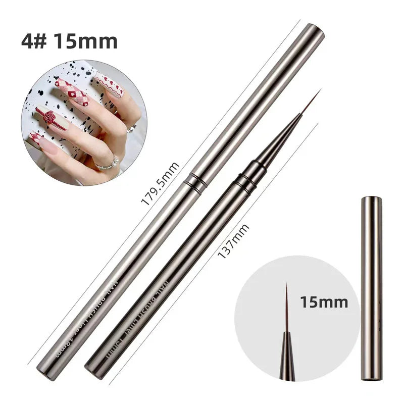 Nails Art Liner Brushes UV Gel Brush 6/9/12/15/18mm Nail Design Pen Elongated Lines Striping Painting Professional Manicure Tool