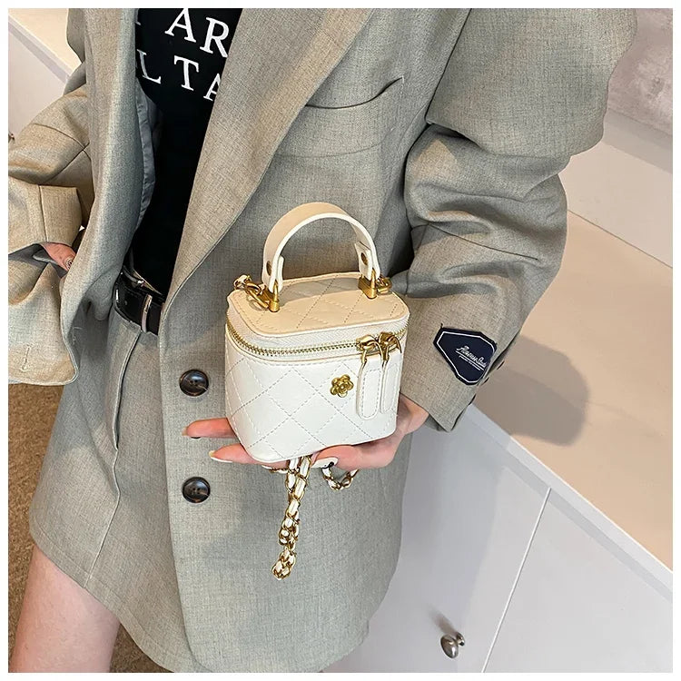 Mini Square Chains Handbag Thread Crossbody Bags Designer Box Bag with Short Handle Ladies High Quality Luxury Top-handle Bag
