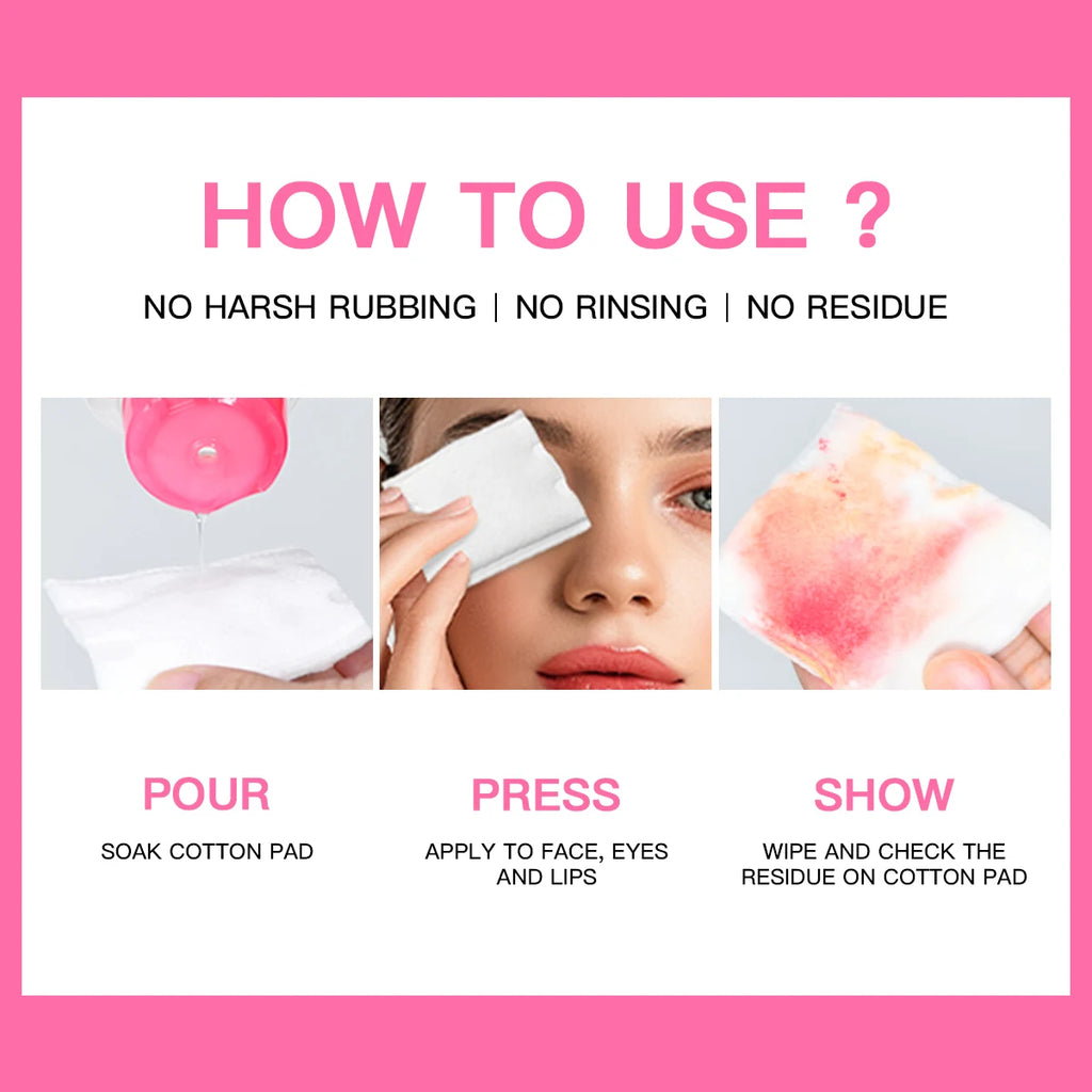 USHAS Makeup Remover Cleaning Water Moisturizing Gentle Soothing Sensitive Facial Makeup Remover Soft Makeup Remover