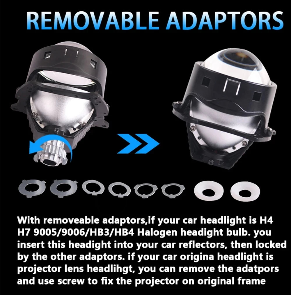 SANVI 3.0 Inch 26540LUX S07 Bi LED Projector Lens 110W H4 H7 9005 9006 Headlight Auto LED Light Car Accessory