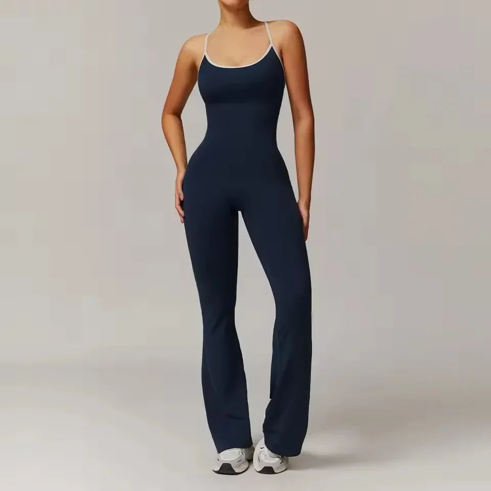 One-Piece Fitness Rompers Stretch Training Suits Back V-Neck Sexy Suit Gym Set Women Training Suit Sportswear Women Sports Suit