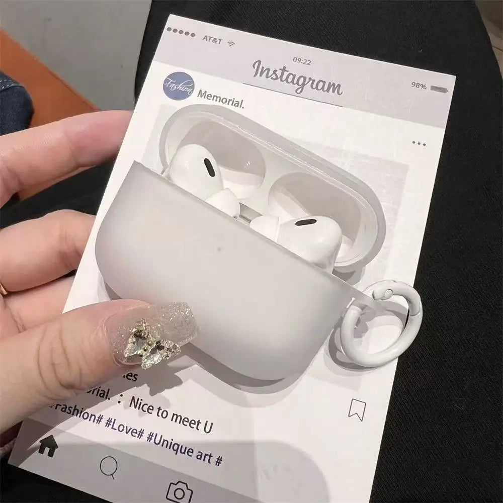 Simple Matte Transparent White Earphone Case for Airpods Pro 2 Pro3 TPU Shockproof Safe Protective Cover for Airpods 4 3 2 1