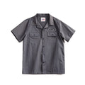 Maden Retro Toretto Short-sleeved Shirt Dark Gray Single-Breasted Large Size Lapel Thin Shirt for Men's Summer Tops