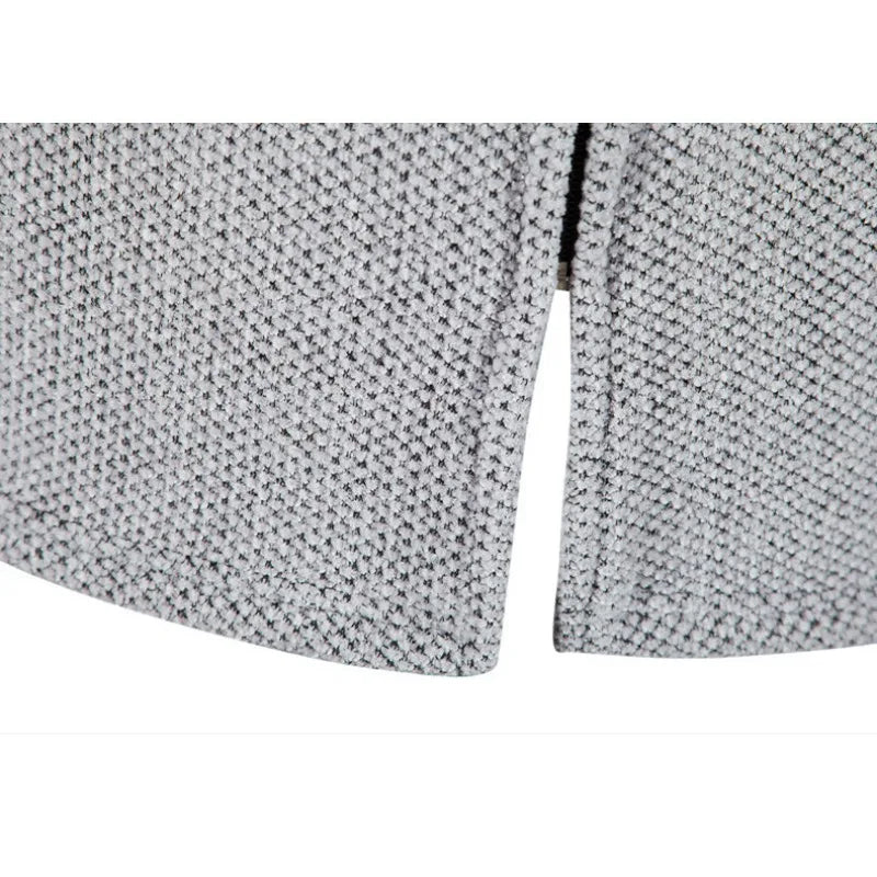 KIDWHXR Man Autumn Winter Cardigan Jacket Fleece Warm Hooded Sweater Coat Male Mid Length Long Sleeve Male Casual Outerwear