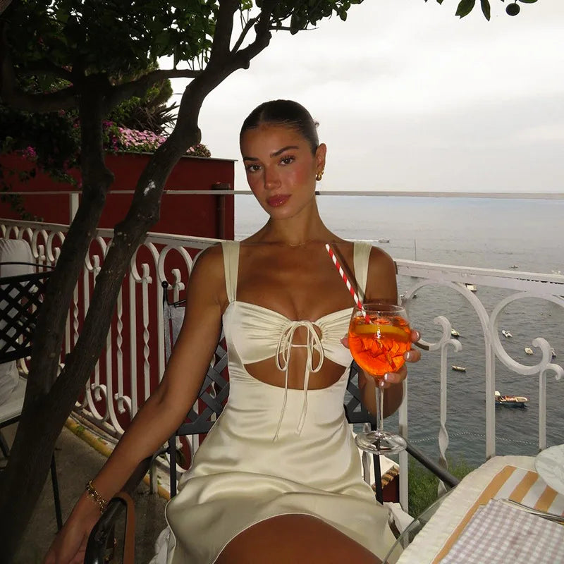 Sexy Hollow Out Bandage Women Dress Black Spaghetti Strap Evening Dresses Female Summer Elegant Party Clubwear Vestidos