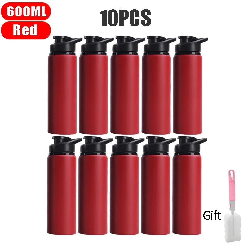 Large 600ml Stainless Steel Sports Bottle Leak Proof Design Bike Cycling Camping Outdoor Travel Water Flask Durable