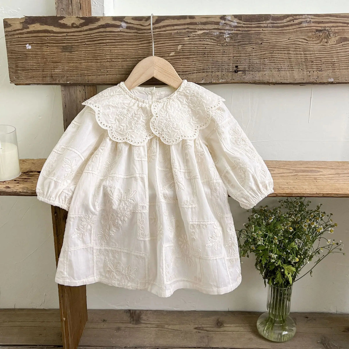 Autumn Newborn Infant Baby Girls Lace Lapel Romper Sister  Embroidery Dresses Muslin Rompers Kids Onepiece Fashion Baby Clothing