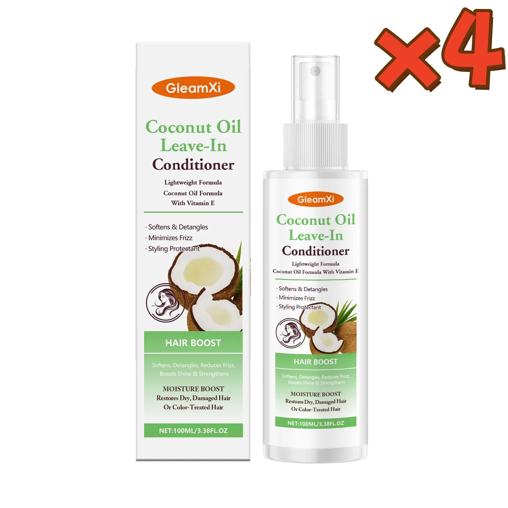 Gleamxi Coconut Oil Leave-In Conditioner Spray Softens Detangles Dry Tangled Minimizes Frizz Boosts Shine Hair Care Product